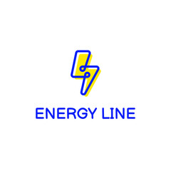 Energy Line Lightning Color Simple Fun Modern Icon Illustration Logo Design Vector