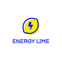 Lime Energy Lemon Line Color Simple Fun Modern Icon Illustration Logo Design Vector