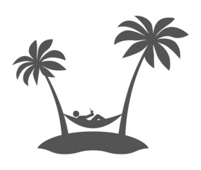 island with palm tree hammock