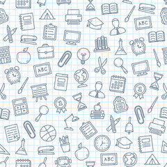 Seamless Pattern with School Icons