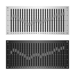 24 band audio equalizer isolated on white background, vector illustration