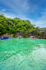 Barracuda Lake on paradise island, Coron, Palawan, Philippines - tropical travel destination