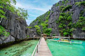 Barracuda Lake on paradise island, Coron, Palawan, Philippines - tropical travel destination