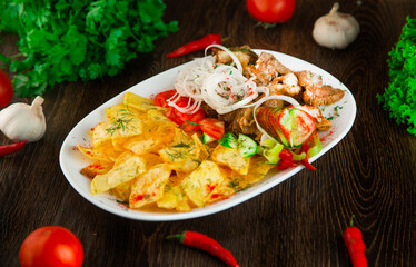 Potatoes with meat