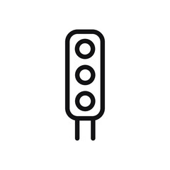 Traffic lights thin line, outline icon on a white background. Travel related icon. EPS Vector