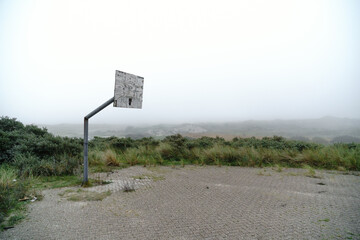 deserted basketball field