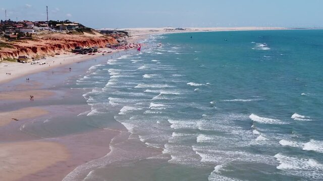 Seascape of Canoa Quebrada beach, Ceara, Brazil. Exotic scene.Seascape of Canoa Quebrada beach, Ceara, Brazil. Exotic scene.Seascape of Canoa Quebrada beach, Ceara, Brazil. Exotic scene.