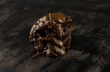 melted dark chocolate bars