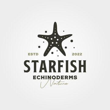 vintage starfish animal logo graphic vector symbol illustration design