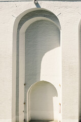 white walls of the Novodevichy monastery in Moscow