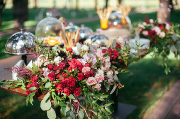 wedding banquet decoration with flowers. 