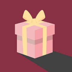 Festive box in vector. Romantic theme. Caring for loved ones. For postcards, rollers, posters. Valentine's Day. A surprise for loved ones. A gift at the enterprise.