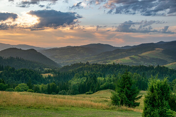 sunset in the mountains