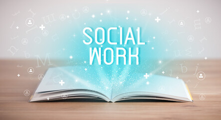 open book, social networking concept