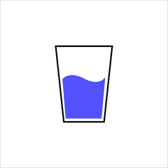 a glass of water. vector silhouette