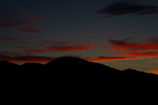 Shasta Bally at sunset near Redding, California.