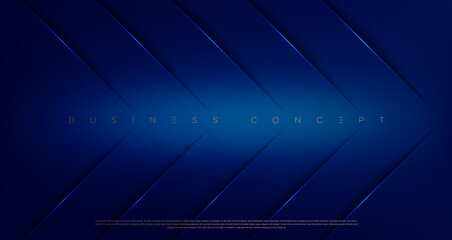 Obraz premium Abstract navy dark blue color arrows with light effected cuts background for poster, website and design concepts. Vector illustration eps 10.