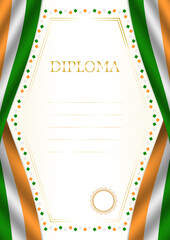Vertical  frame and border with India flag