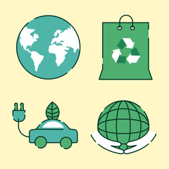 four ecology icons