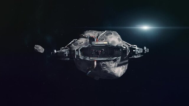 Spaceport Establishing Shot - Asteroid Mining