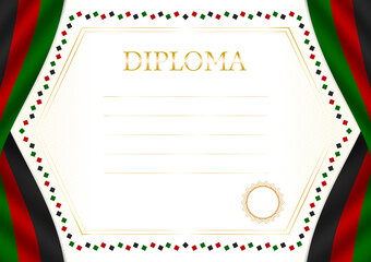 Horizontal  frame and border with Kenya flag