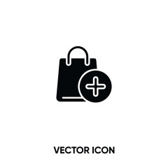 Shopping bag vector icon .Modern, simple flat vector illustration for website or mobile app.Add to busket symbol, logo illustration. Pixel perfect vector graphics	