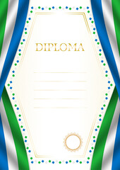 Vertical  frame and border with Sierra Leone flag