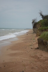 Autumn. Cold sea and beach.
