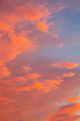 Colorful, fluffy, abstract nature like, clouds in summer
