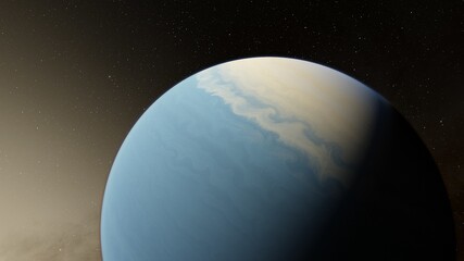 Fototapeta premium planet suitable for colonization, earth-like planet in far space, planets background