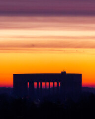 sunset over the city