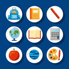 nine back to school icons