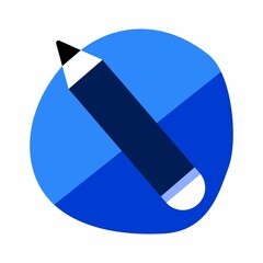 Art pencil - pictogram logo, emblem. Vector illustration. Icon for the creative profession. For the application site. For postcard banner poster. Superimposed on a T-shirt. Design sign.