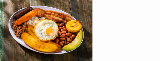 Bandeja paisa, typical Colombian main dish - Gastronomy of Antioquia