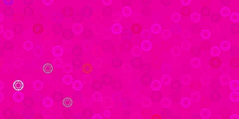 Light Pink vector backdrop with mystery symbols.