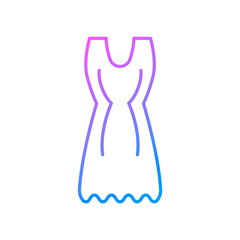Homemade dress outline icon. Comfortable homewear. Woman domestic nightshirt. Purple gradient symbol