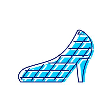 recommend clip art: High heel wedding church flat icon. Taiwan. Glass shoe building. Oriental custom. Isolated vector stock illustration
