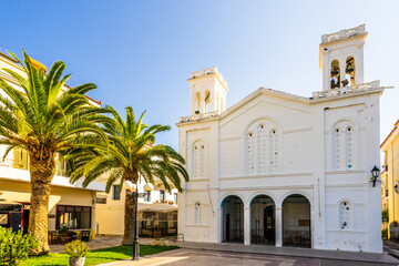 NAFPLIO, PELOPONNESE, GREECE - Agios Nikolaos Greek Orthodox Church in Philellion Square