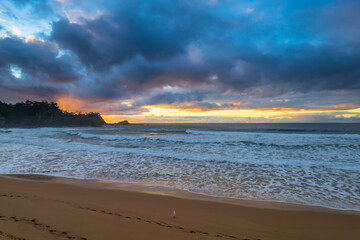 South Coast Sunrise Seascape and light high cloud