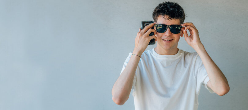 Portrait Of Teen Boy With Sunglasses