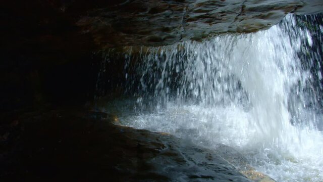 Inside the dark  waterfall