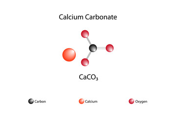 Molecular formula of calcium carbonate. Chemical structure of calcium carbonate. - obrazy, fototapety, plakaty