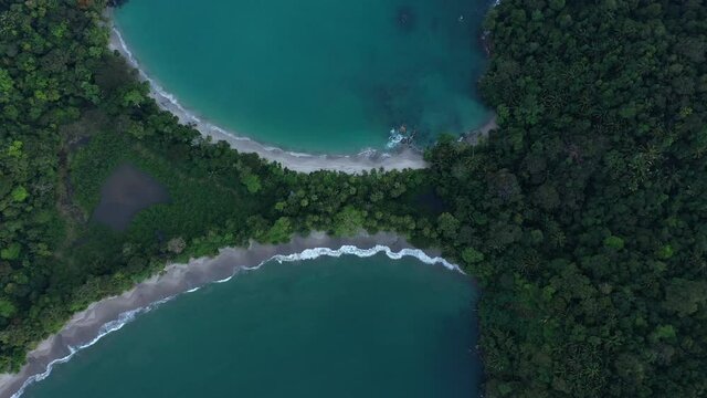 Amazing natural white sand beach with jungle Manuel Antonio National Park Costa Rica