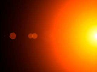 Optical lens flare on black background
