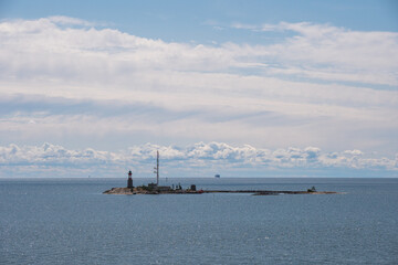 Obraz premium Baltic sea by Helsinki, beautiful scandinavian seascape view in summer on a sunny day , Finland