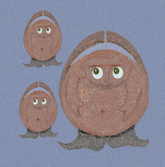 cartoon alien life form's cute big eyes wings