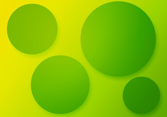 Fondo de círculos verdes con sombra.