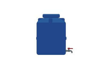 Water tank simple flat illustration