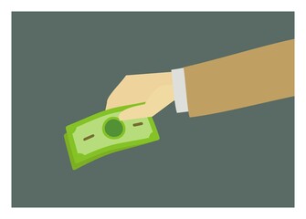 Hand giving paper money