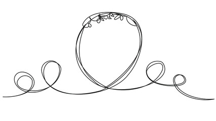 Abstract illustration with attraction on a white background. Roller coaster drawn in one line. Fun with adrenaline and speed.